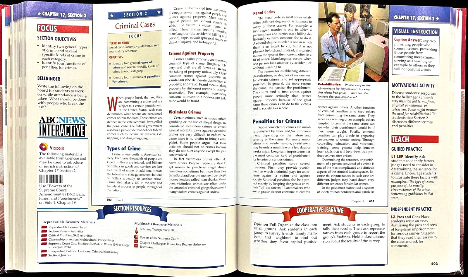 9th – 12th – CIVICS – Responsibilities & Citizenship – TEACHER’S EDITION (2002)