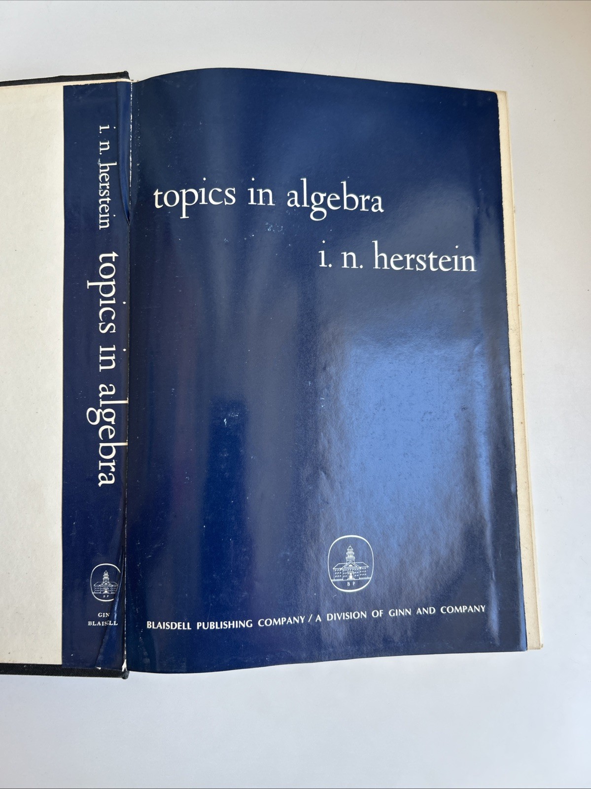 Topics In Algebra Hardcover Book by I. N. Herstein 1964 Math Book 1st Edition