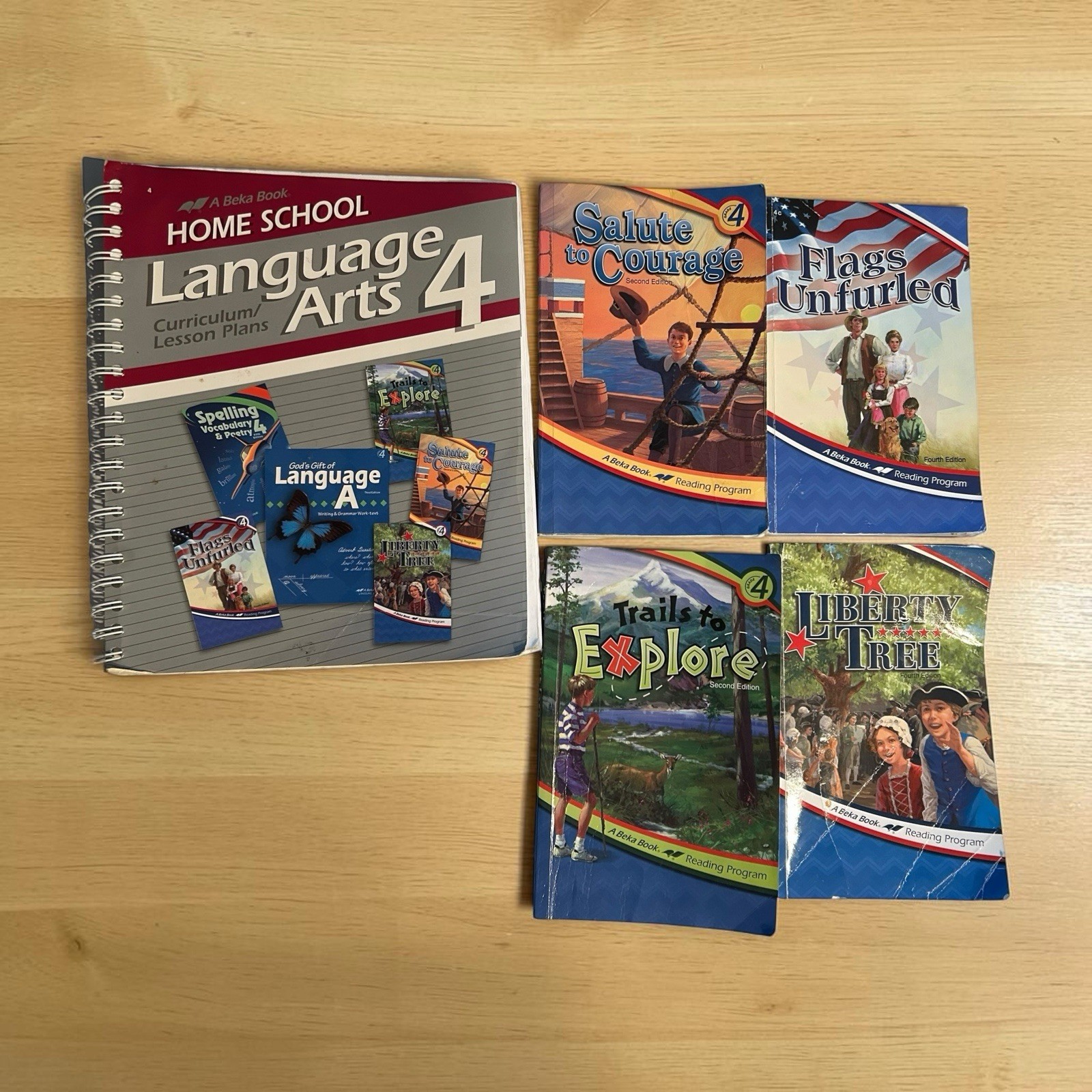Abeka 4th Grade Language Teacher’s Guide And 4 Readers Books Homeschool