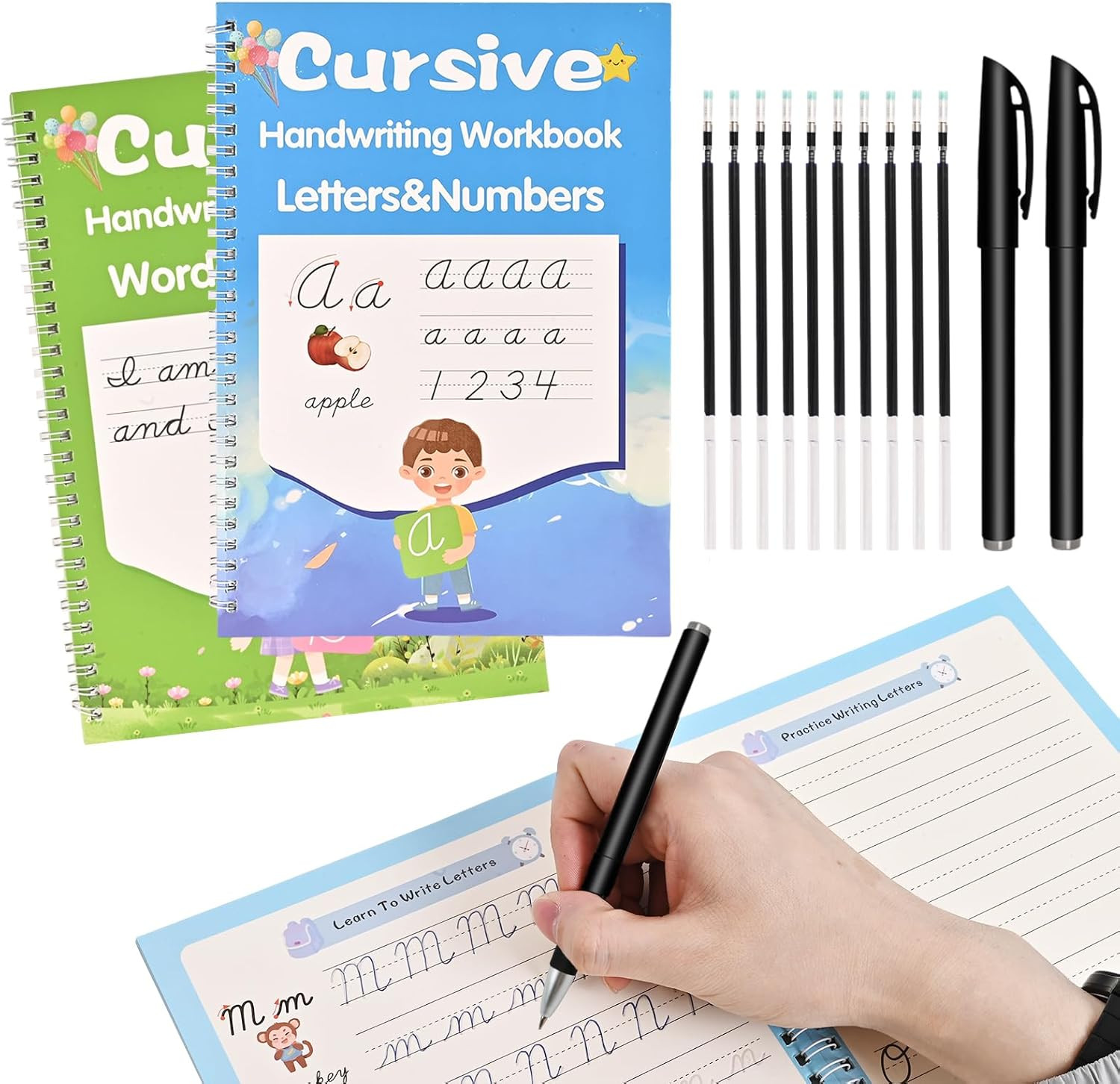 Grooved Cursive Handwriting Workbook, Reusable Magic Grooved Cursive Writing Pra