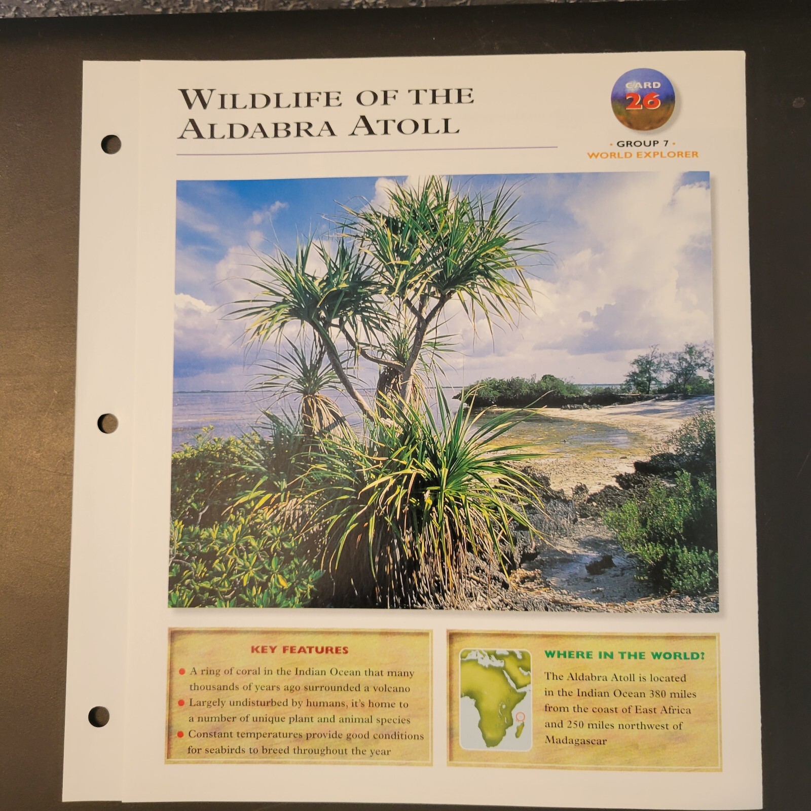 Wildlife Explorer Card 26 Group 7 World Explorer Wildlife Of The Aldabra Atoll