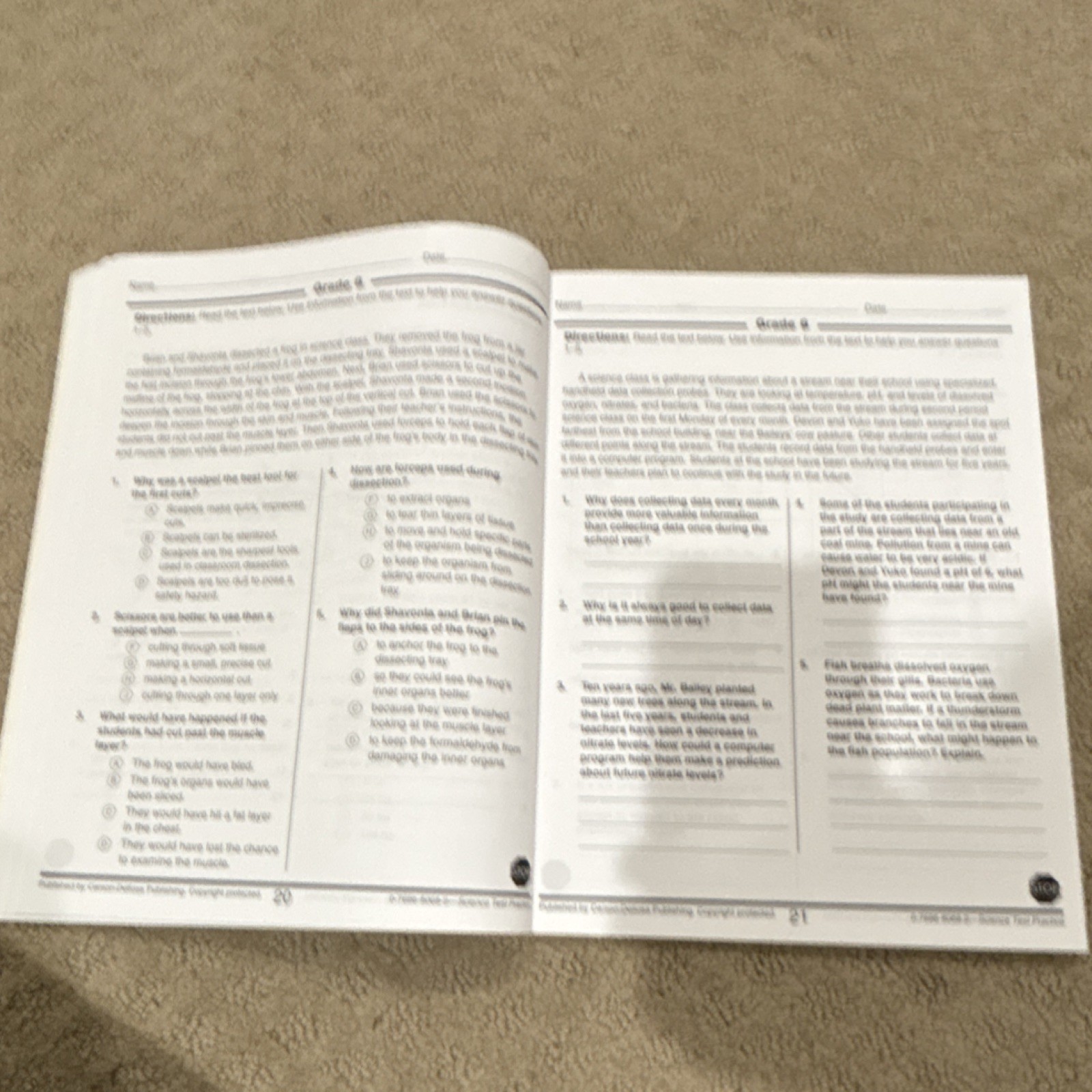 Spectrum Science Test Practice Grade 8 by Carson-Dellosa, Paperback, Answer Key