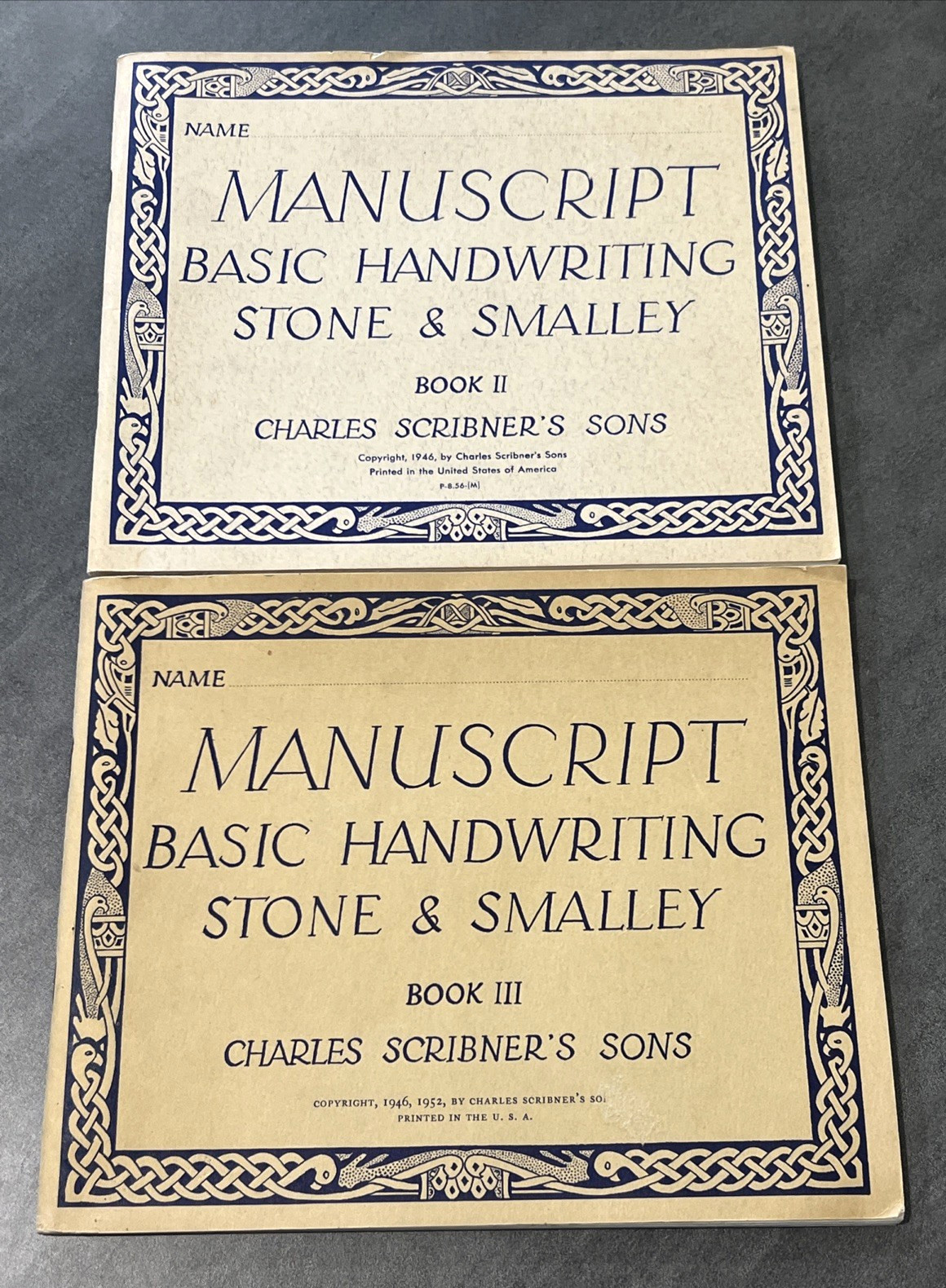 Vintage Manuscript Basic Handwriting Books II III Stone & Smalley 1946 1952