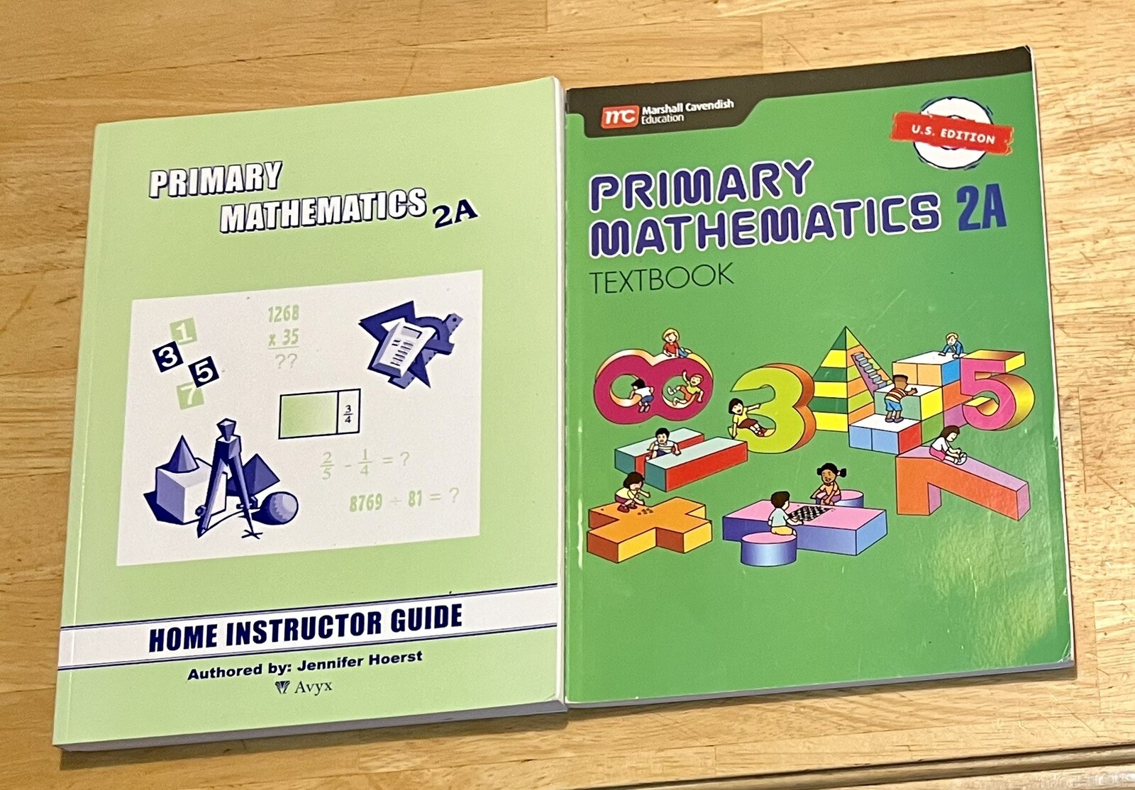Primary Mathematics 2A Textbook and 2A Home Instructor Guide Two Book Set