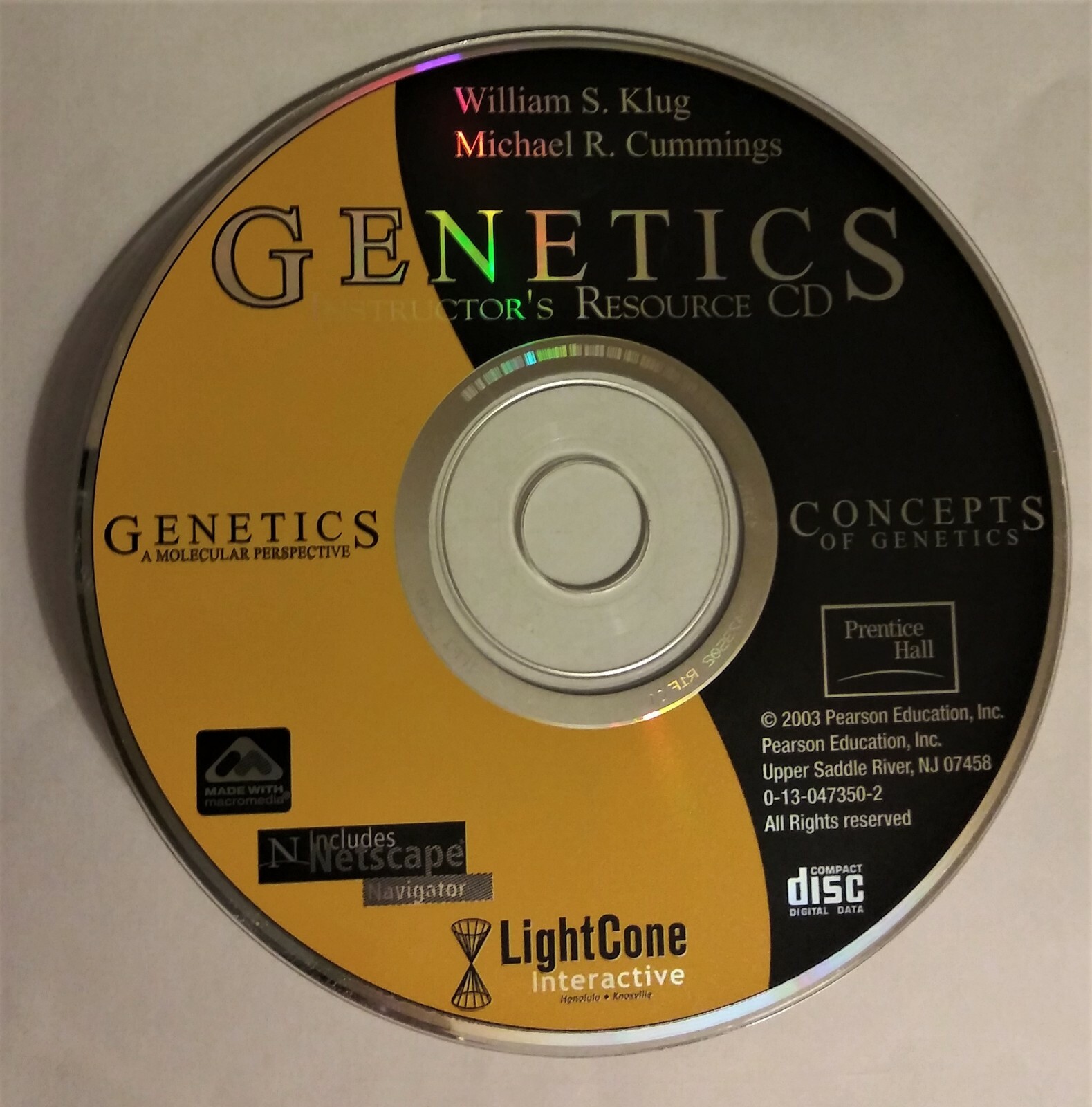 GENETICS Instructor’s Resource CD William S. Klug / Michael R. Cummings Concepts