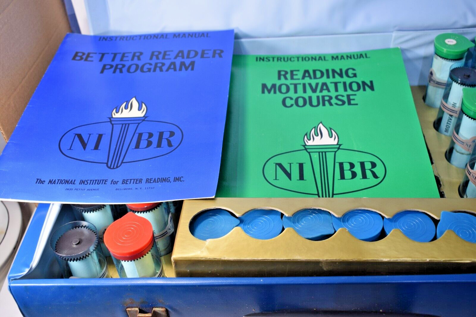 Vintage 1966 NIBR Speed Reading Course – Complete Set with 30 Filmstrips & Pacer