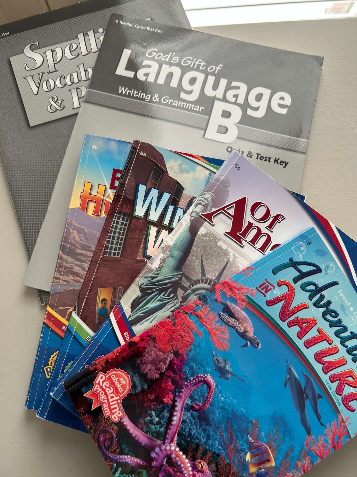 Abeka 5th Grade Language Arts Parent Kit and Reading Books- Full Set