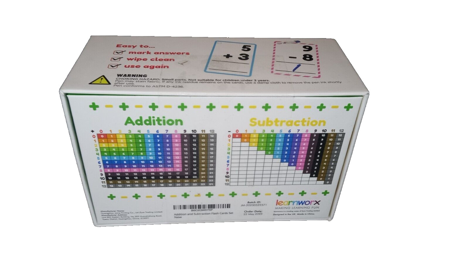 Addition and Subtraction Educational Flashcards Homeschool Great Condition