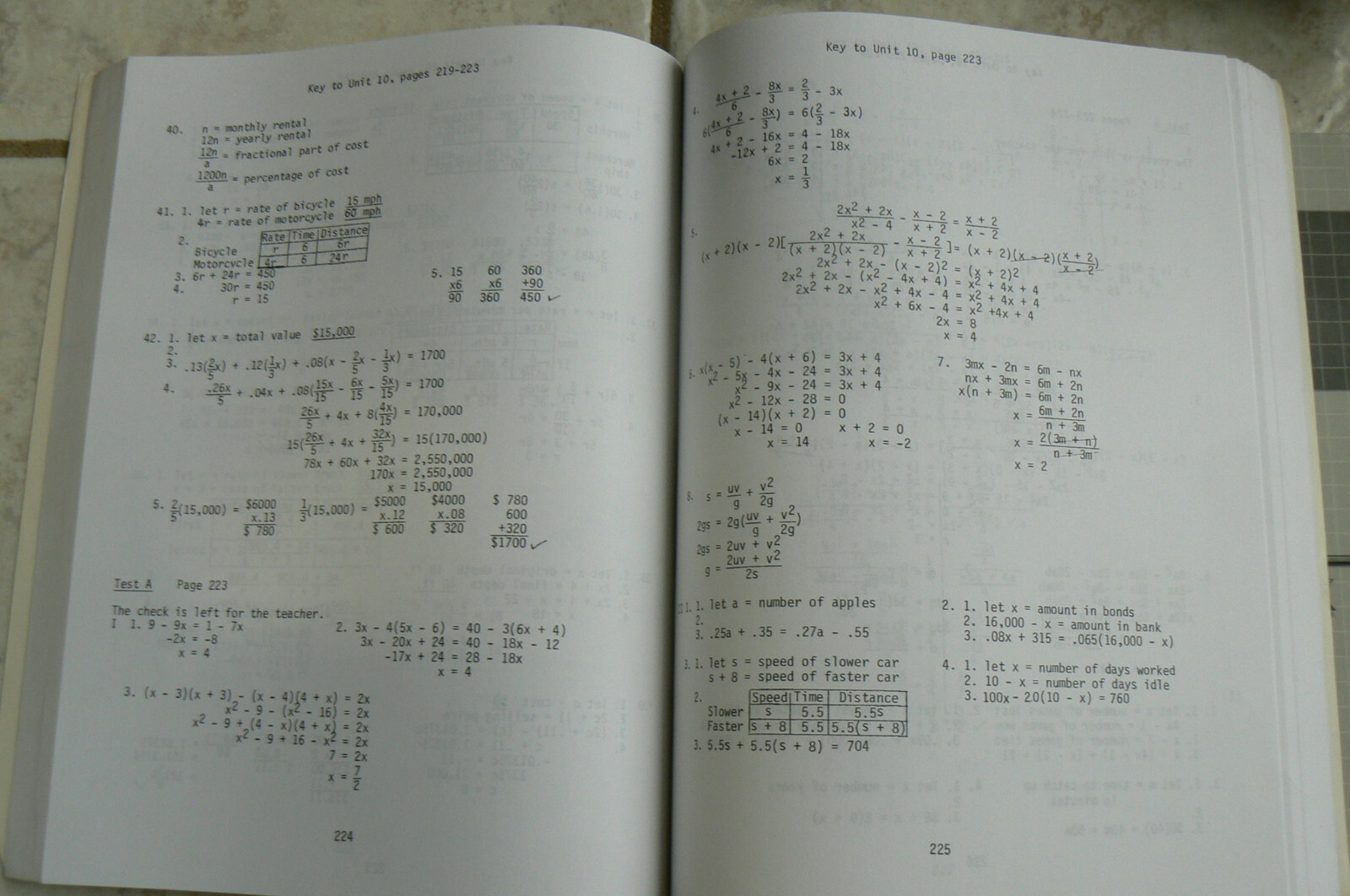 ABeka Algebra 1, 2nd Ed.Solution Key & Test/Quiz Key A Beka 2002