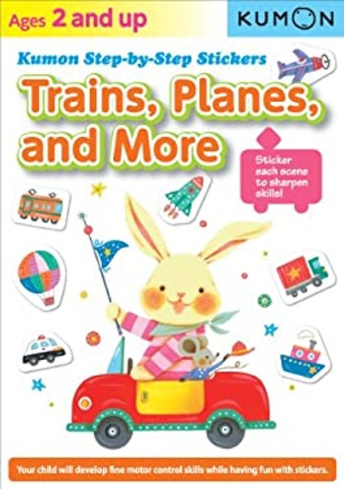 Kumon Step-by-Step Stickers : Trains, Planes, and More Paperback