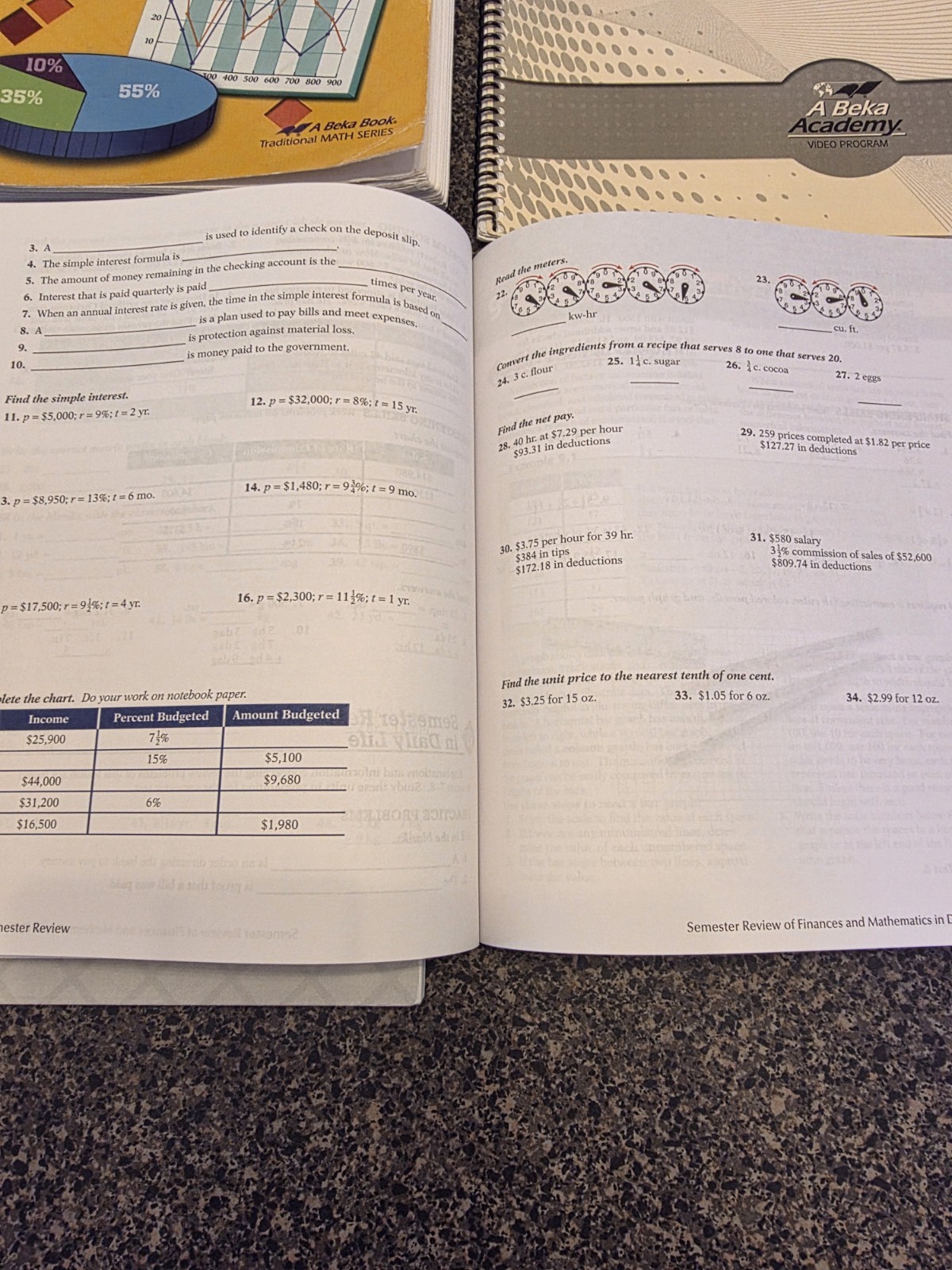 Abeka 7th Grade Mathematics Lesson Plans, Student Workbook, Tests, Keys (4th Ed)
