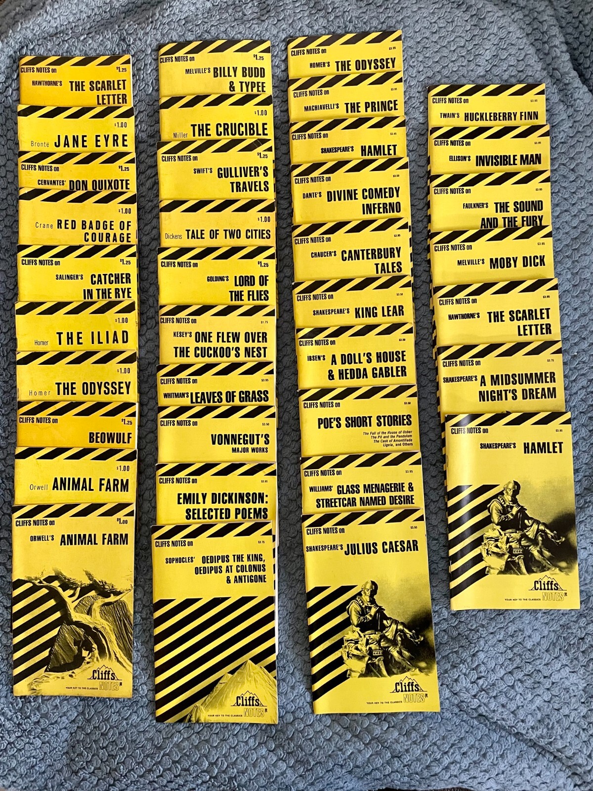 Vintage 1970’s Cliff’s Notes (37) & Monarch Notes (8) -lots of literary classics