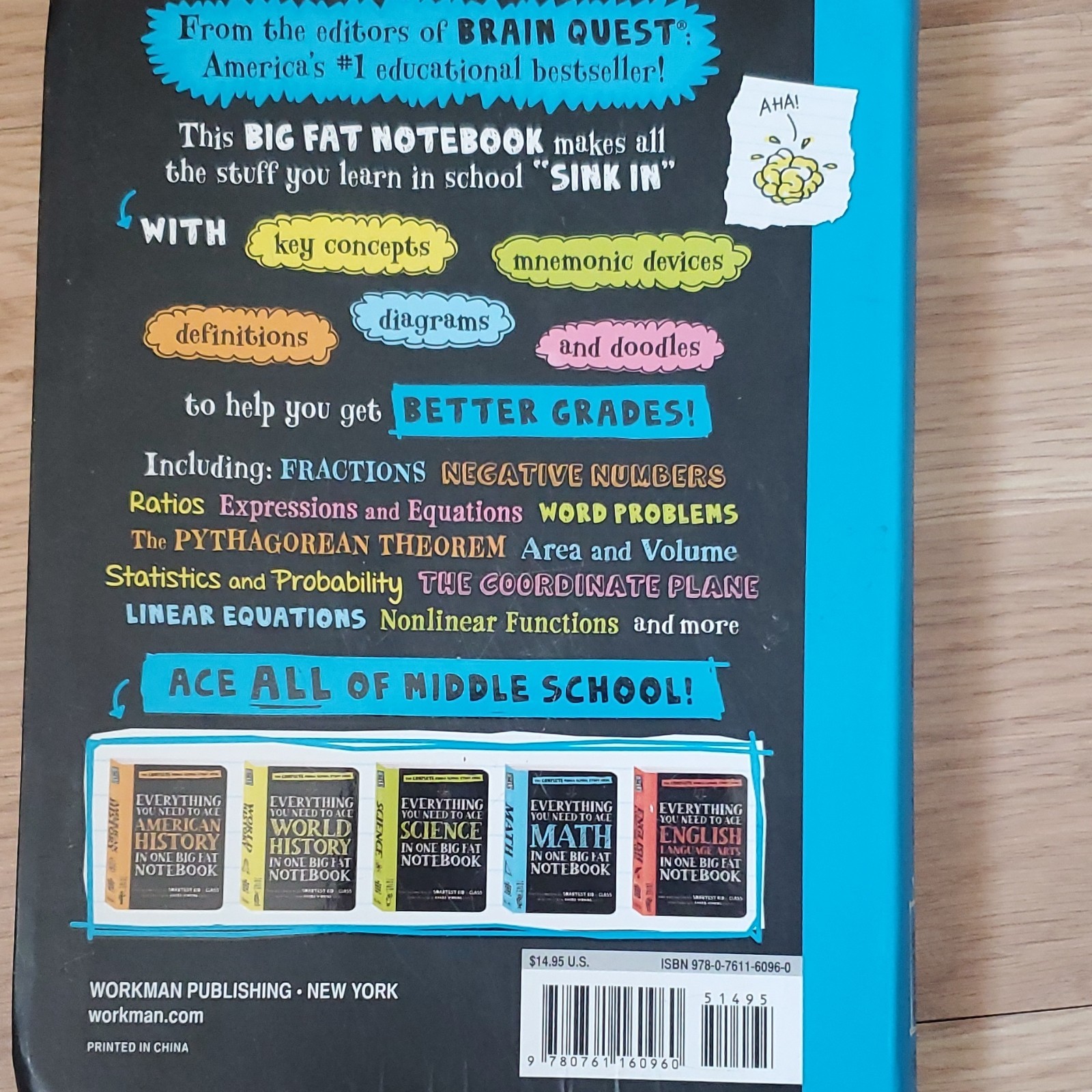 Everything You Need to Ace Math Middle School Study Guide by Brain Quest Editors