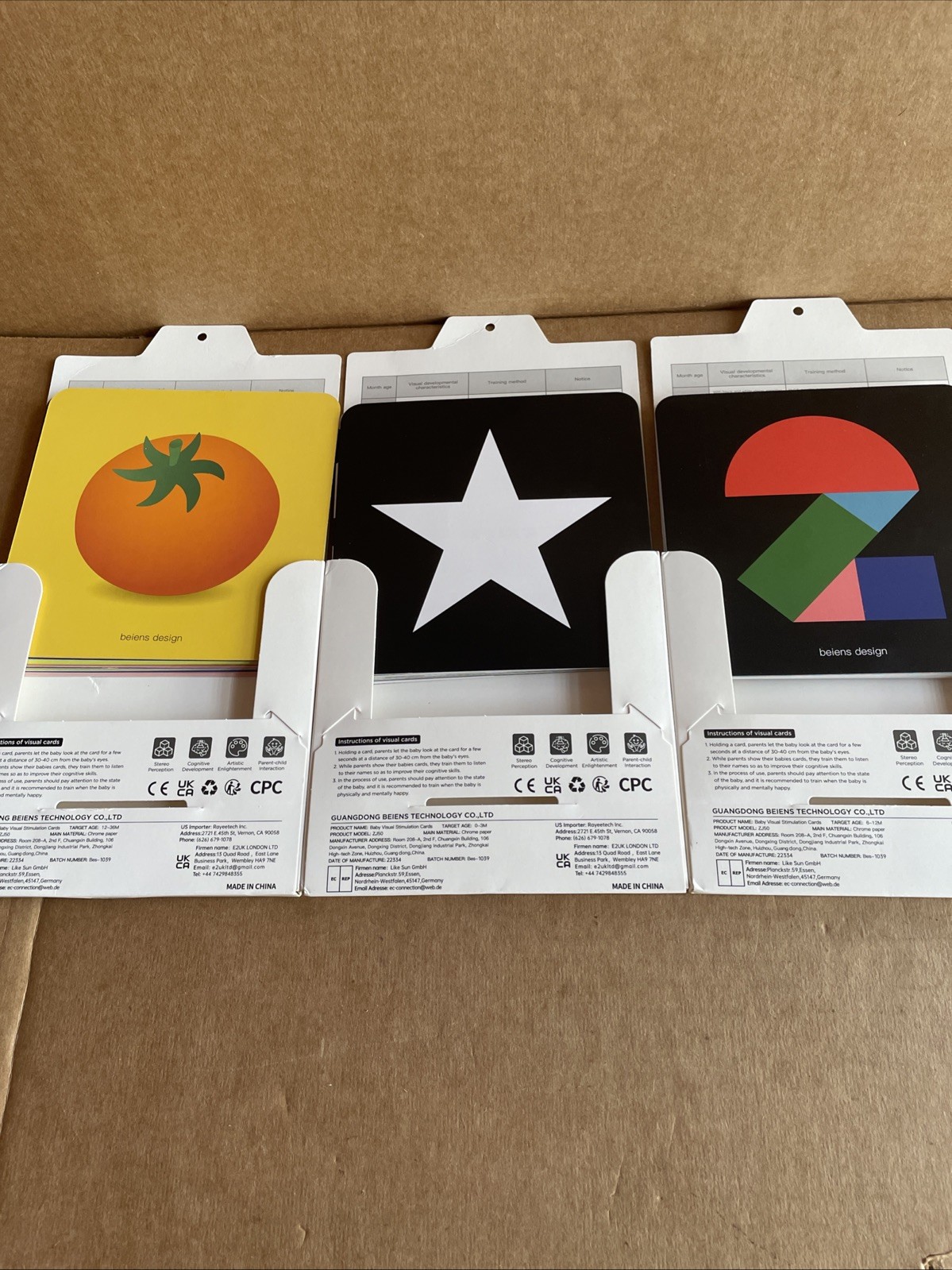 Beiens Visual Stimulus Cards Bundle Black and White, Multicolor, Rich Color