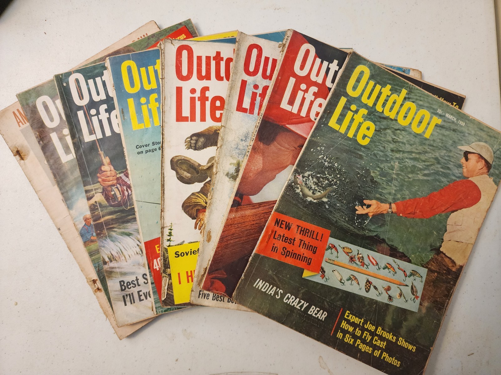 Outdoor Life Magazine Vintage 1957-1961 8 Issues Hunting, Fishing M5
