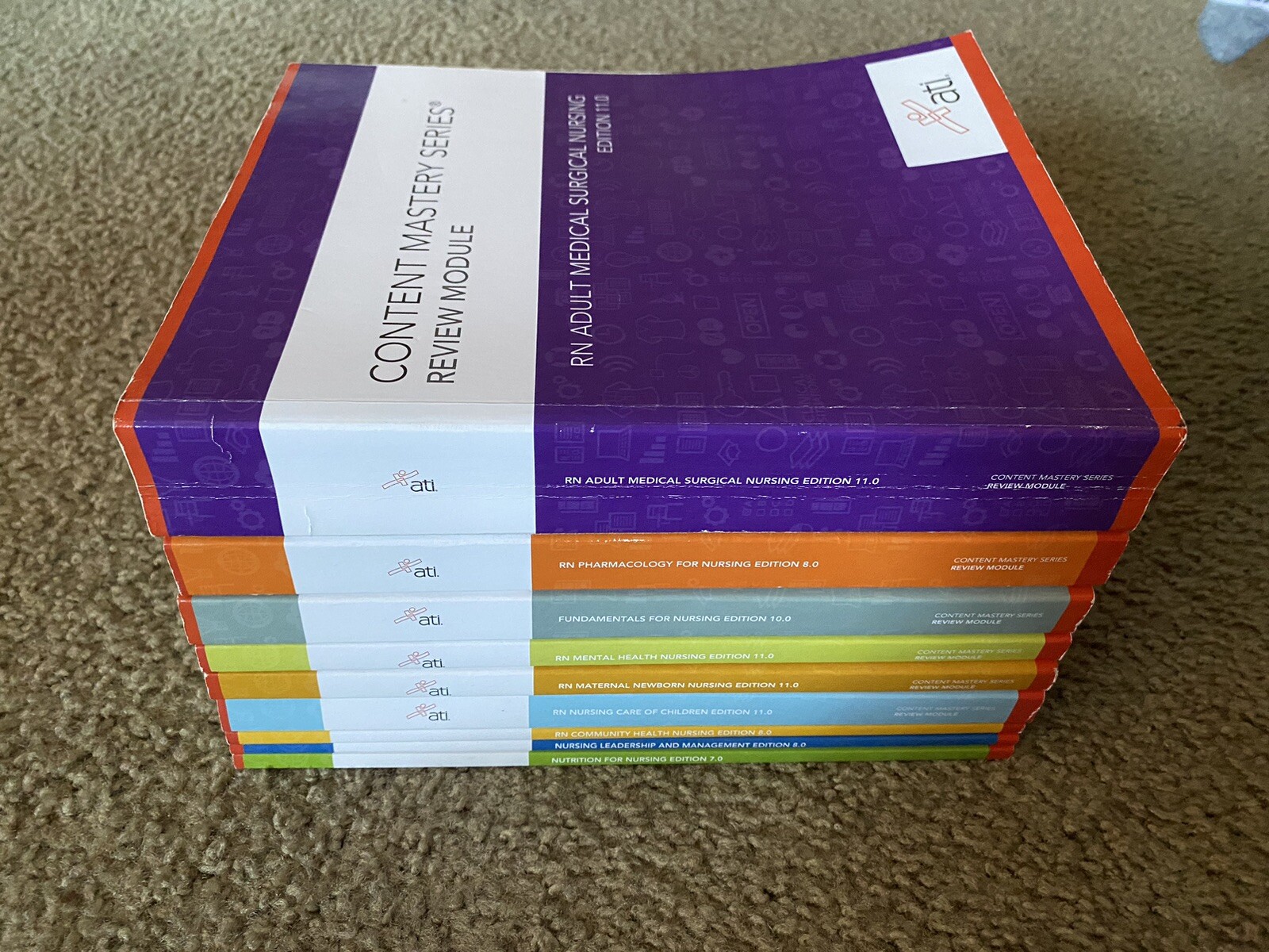 ATI Content Mastery Series Review Module Books Set Of 9 NCLEX RN