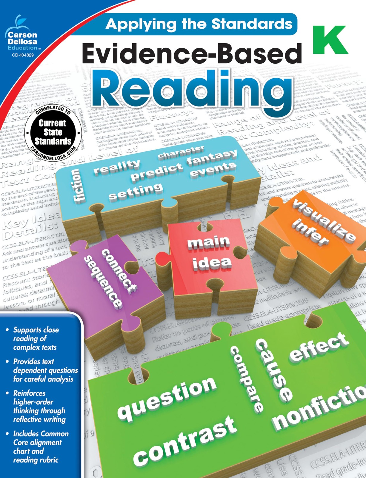 Carson Dellosa Evidence-Based Reading, Grade K Workbook (Applying the Standa…