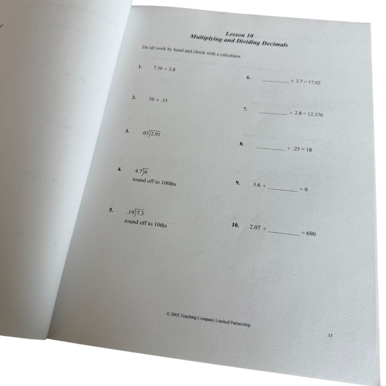 Great Courses Basic Math DVDs Study Workbook Guidebook Murray Siegel Complete