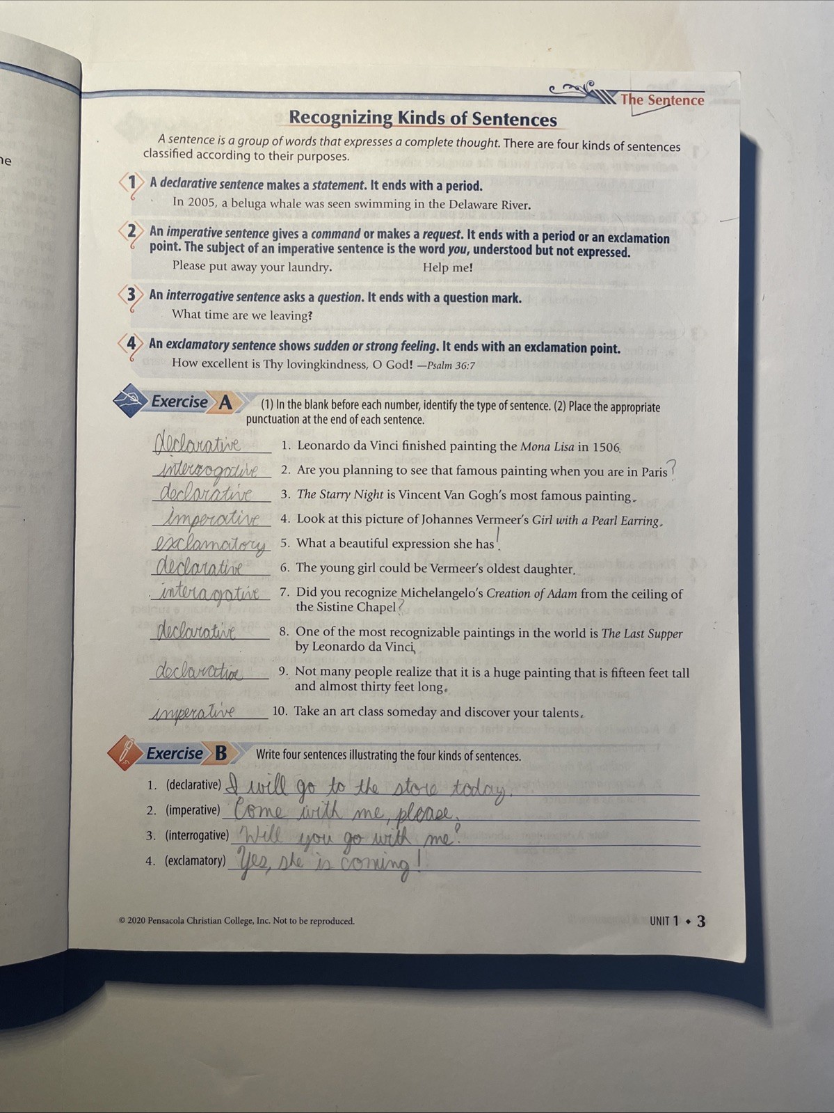 USED ABEKA GRAMMAR & COMPOSITION WORK-TEXT III SIXTH EDITION