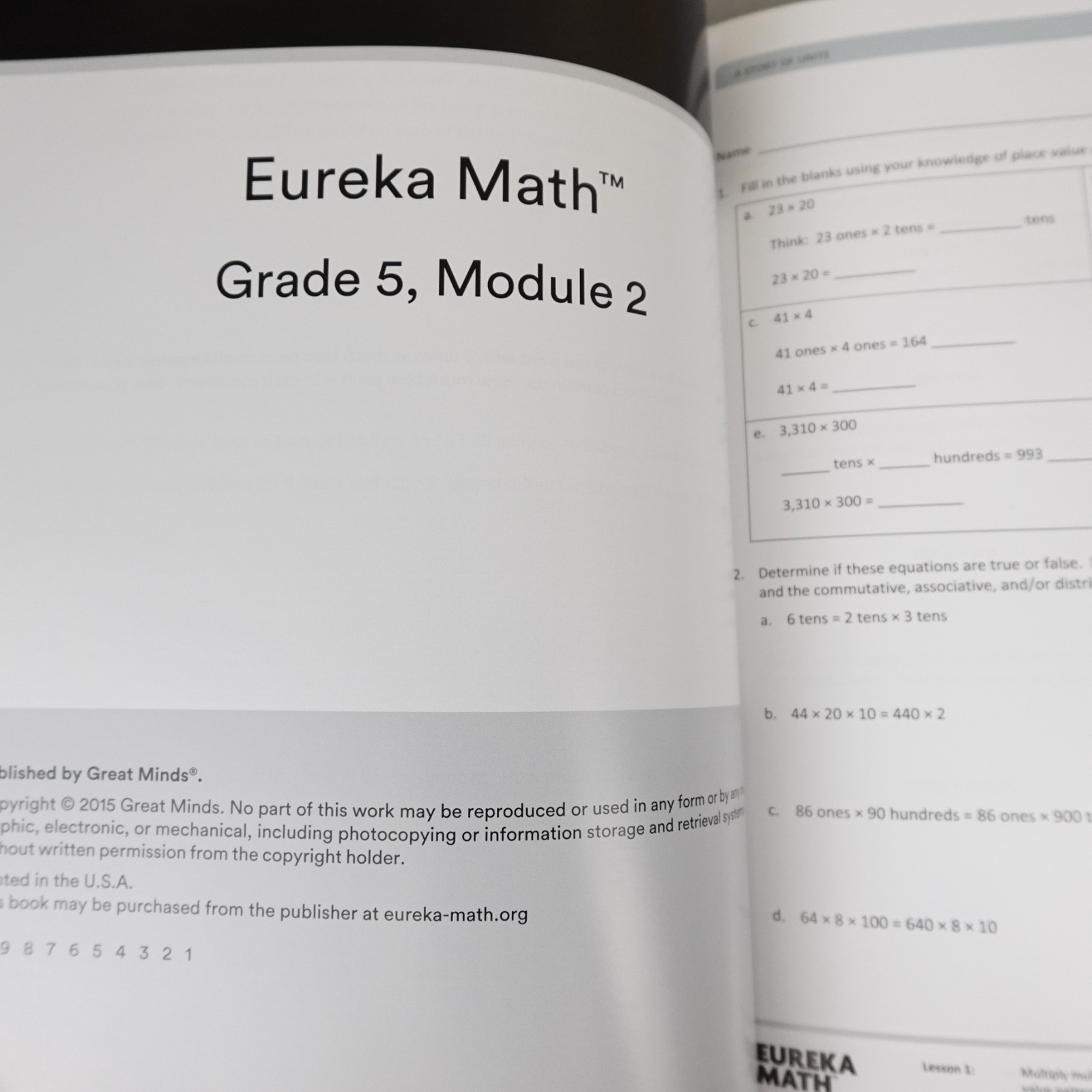 Eureka Math Grade 5 Student Edition Modules 1-6 Complete Set Charter One 2015 HC