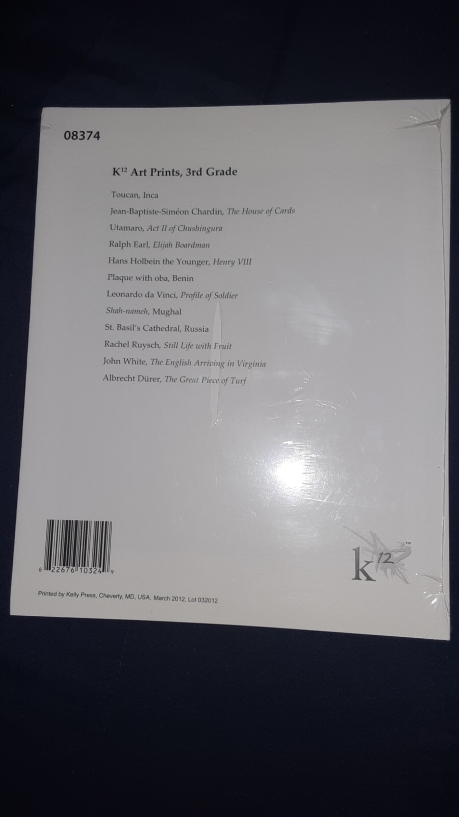 K12 Art Print Kit, 3rd Grade, BRAND NEW SEALED Teacher Resource – 12 Prints