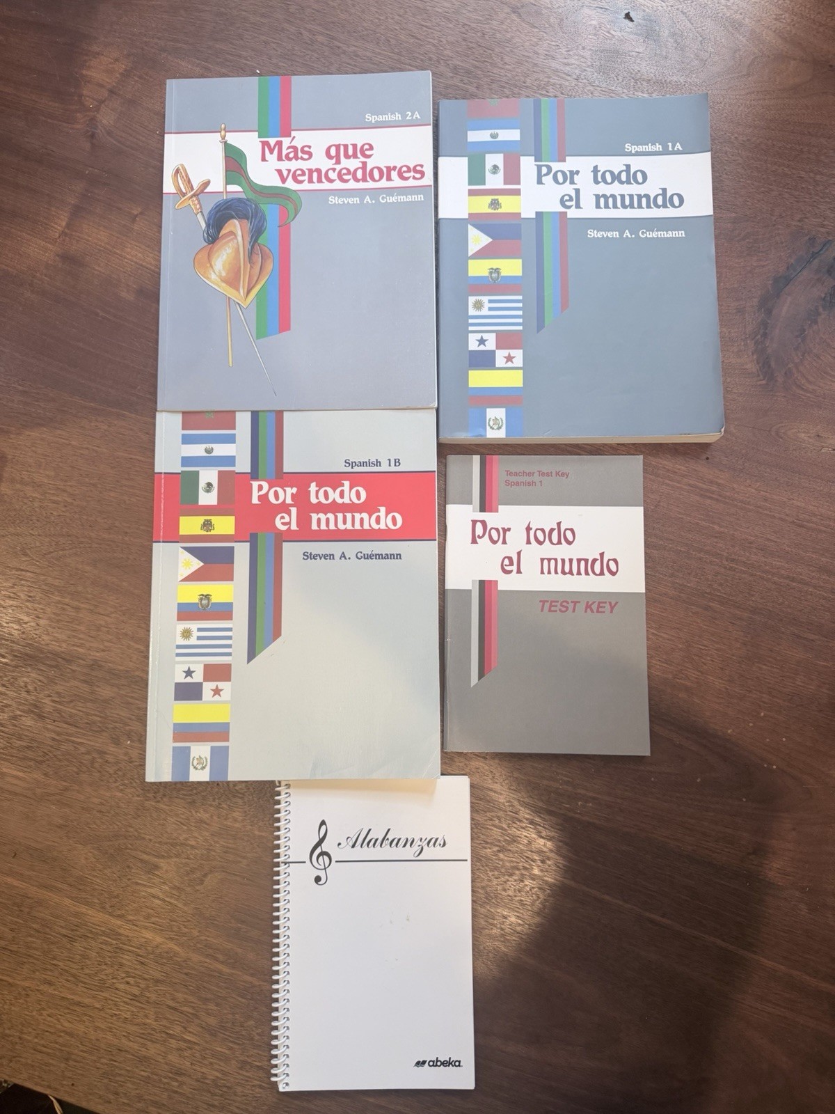 A Beka, Spanish 1A 1B, 2A set of 5 books With Teachers Test Key