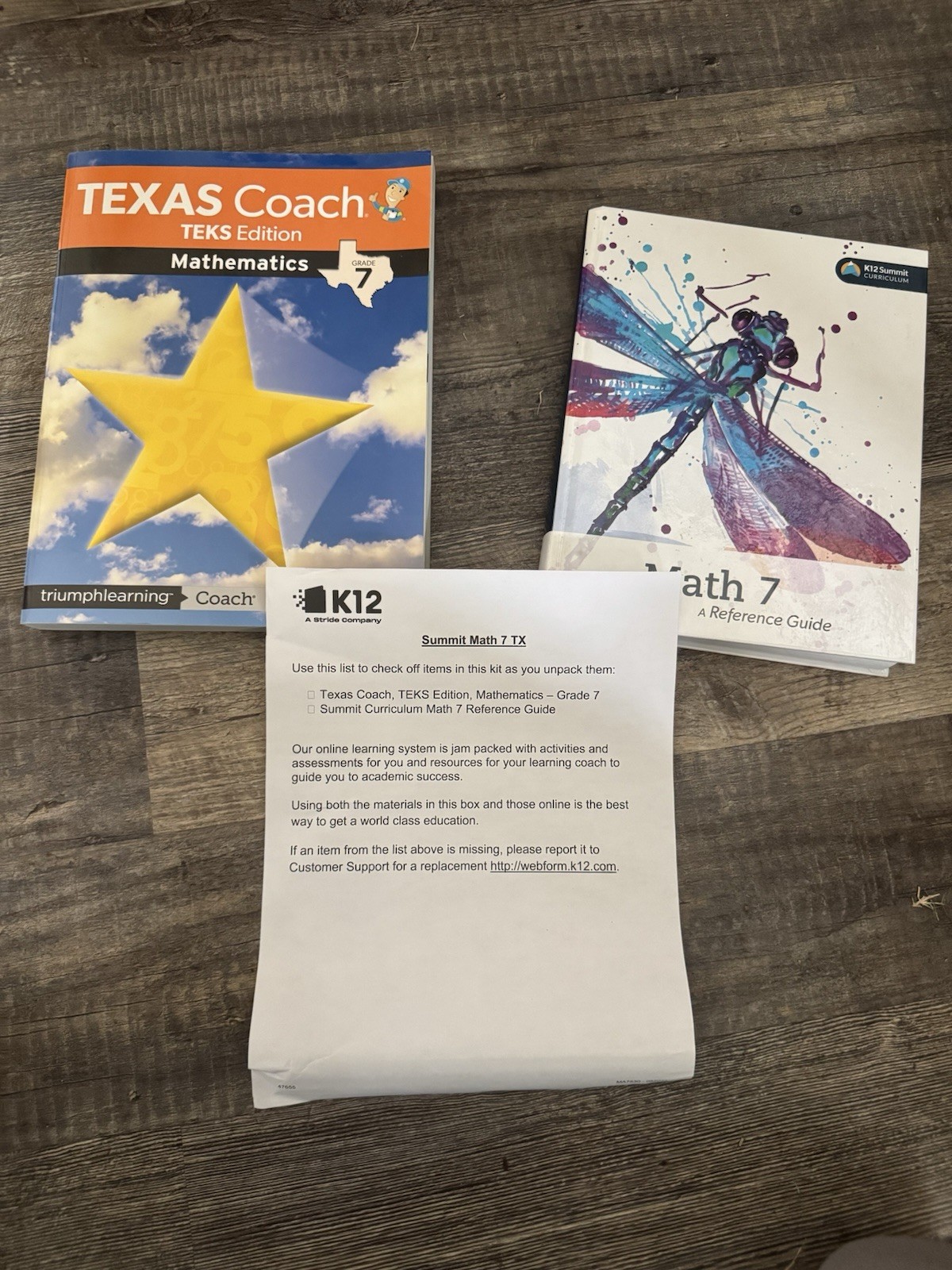K12 Grade 7 Math Kit TEKS Texas Coach Summit Curriculum NEW Open Box