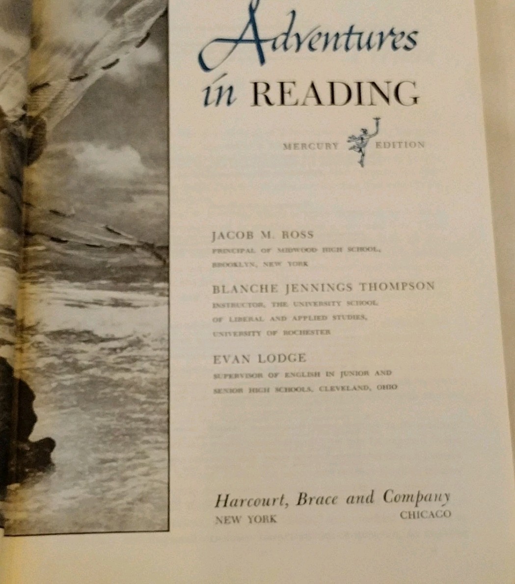1952 Reader Adventures in Reading Textbook Mercury Edition Harcourt Brace & Co