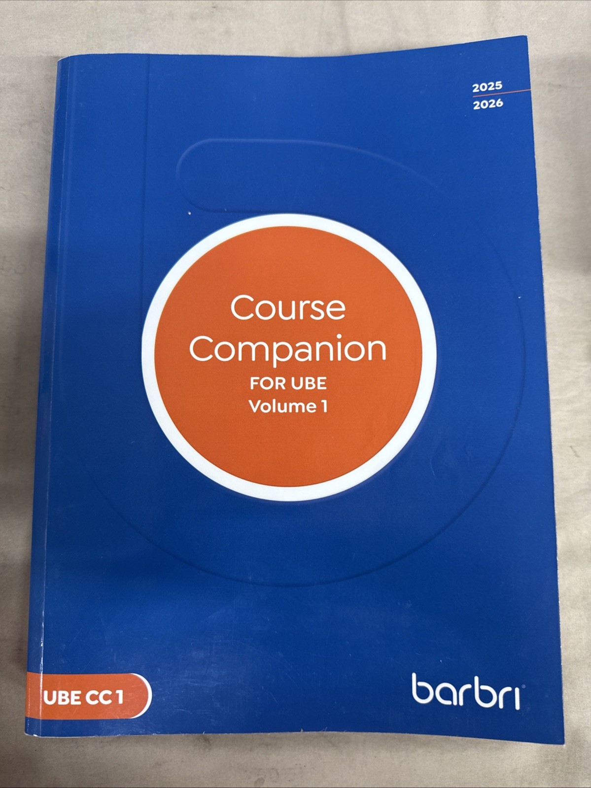 2025 2026 Barbri Course Companion For UBE Volume 1 UBE CC 1 Law Book
