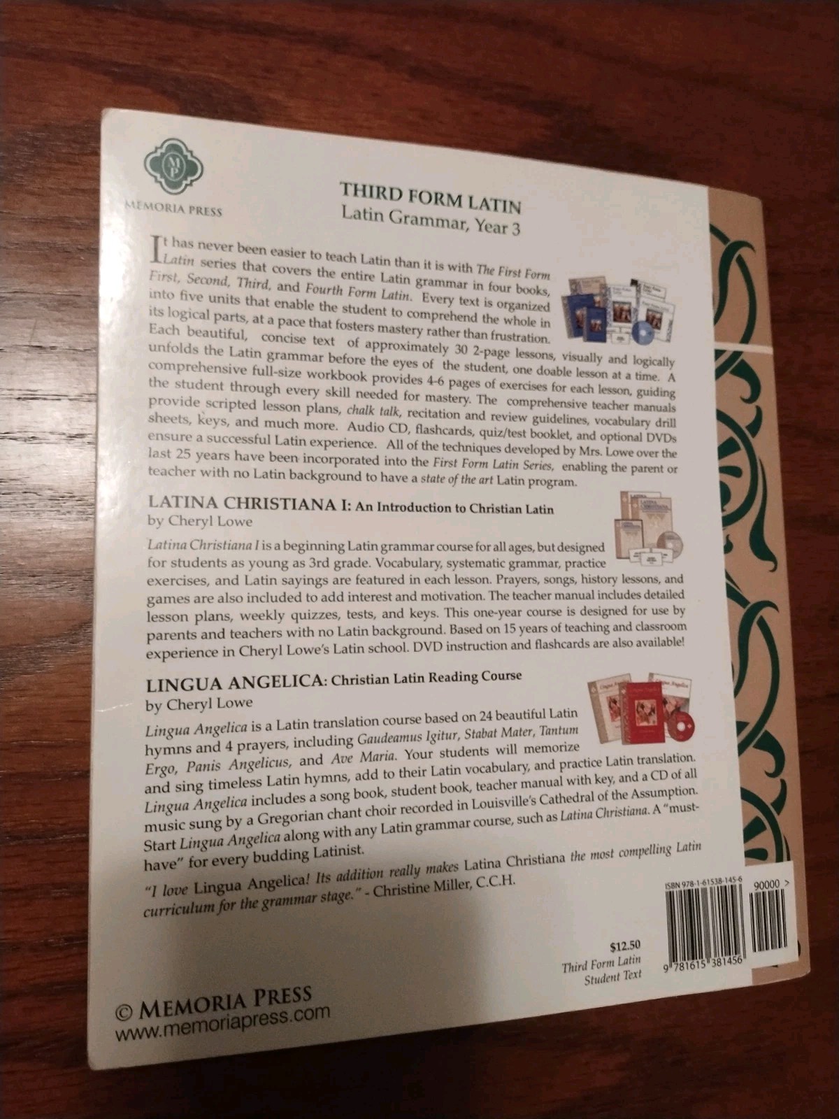 Memoria Press Third Form Latin Set, Student Text, Teachers Manual Workbook Test
