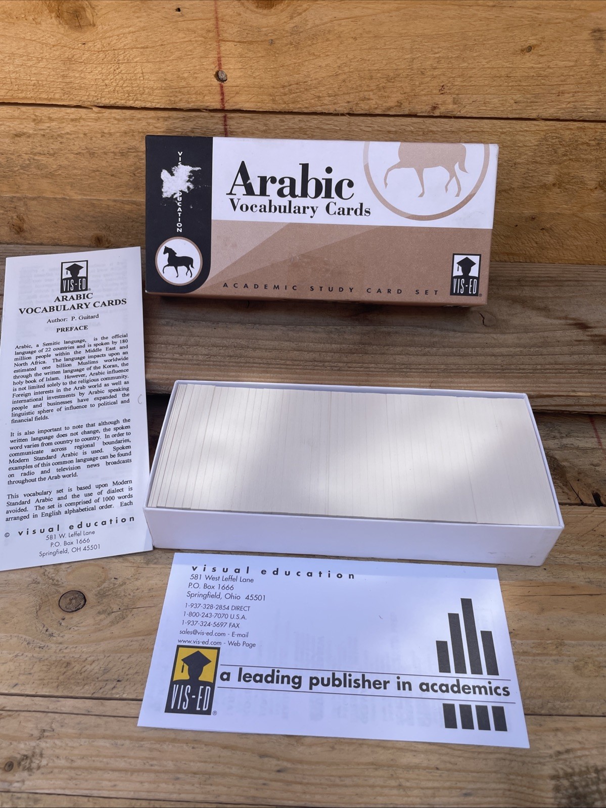 Arabic Vocabulary Cards Set 1,000 Vis-Ed Academic Study Cards Language Learning