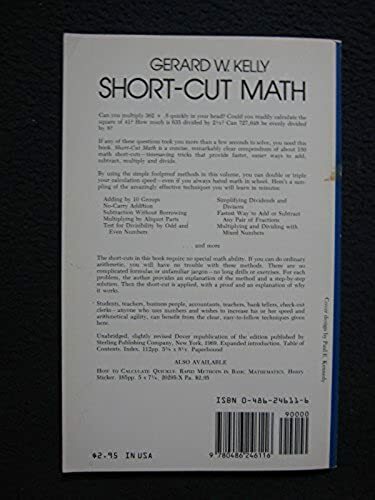 Short-Cut Math [Paperback] [Apr 01, 1984] Kelly, Gerard W.
