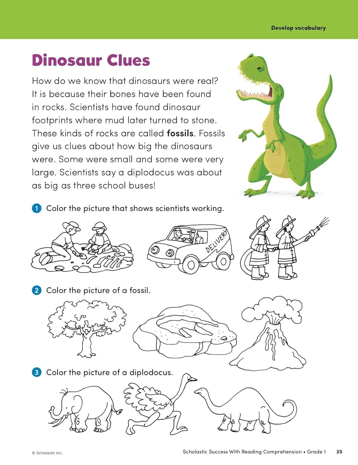 Scholastic Success with Reading Comprehension Grade 1 Workbook