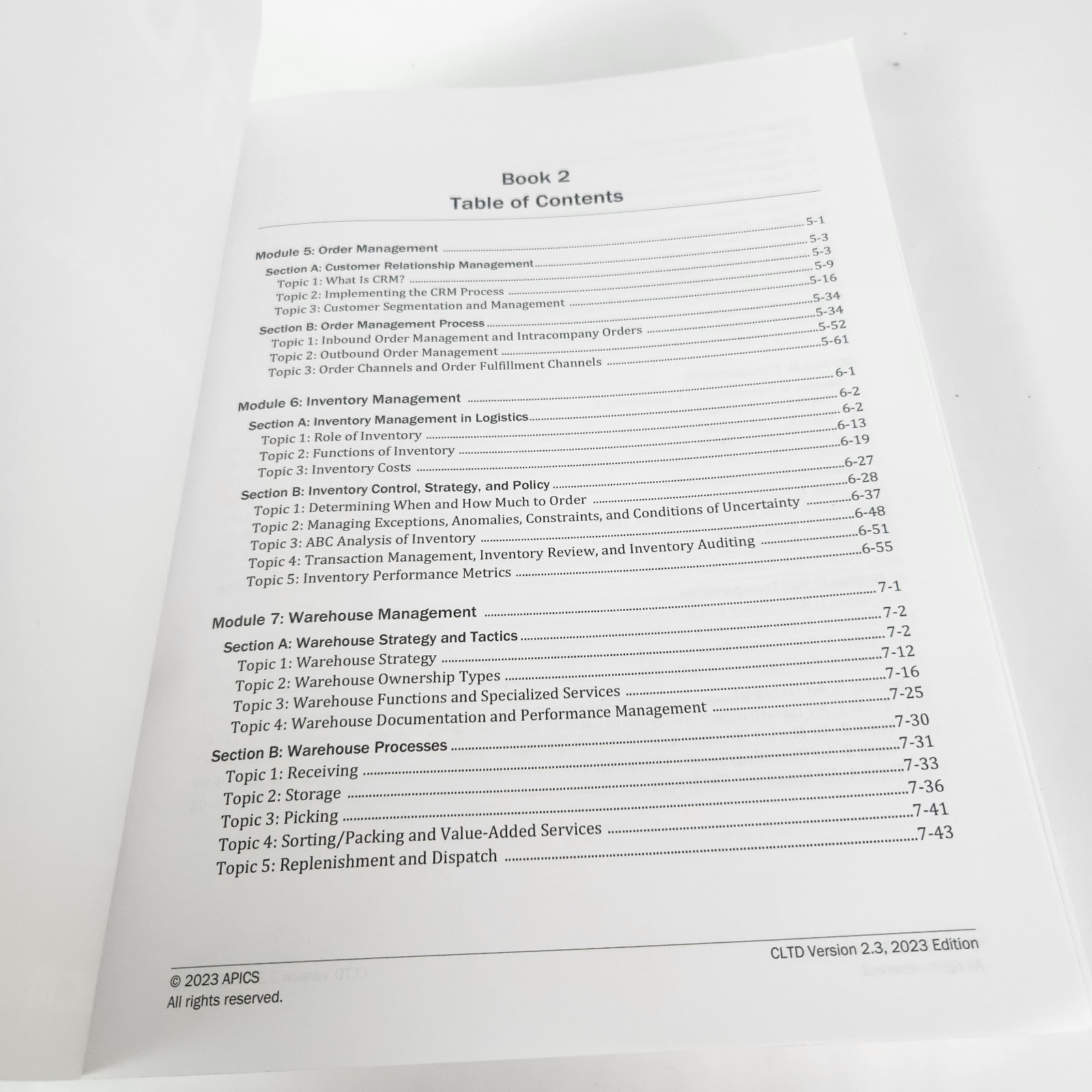 Apics CLTD 2023 Learning System Version 2.3 Modules 1 to 9 Study Guide Set