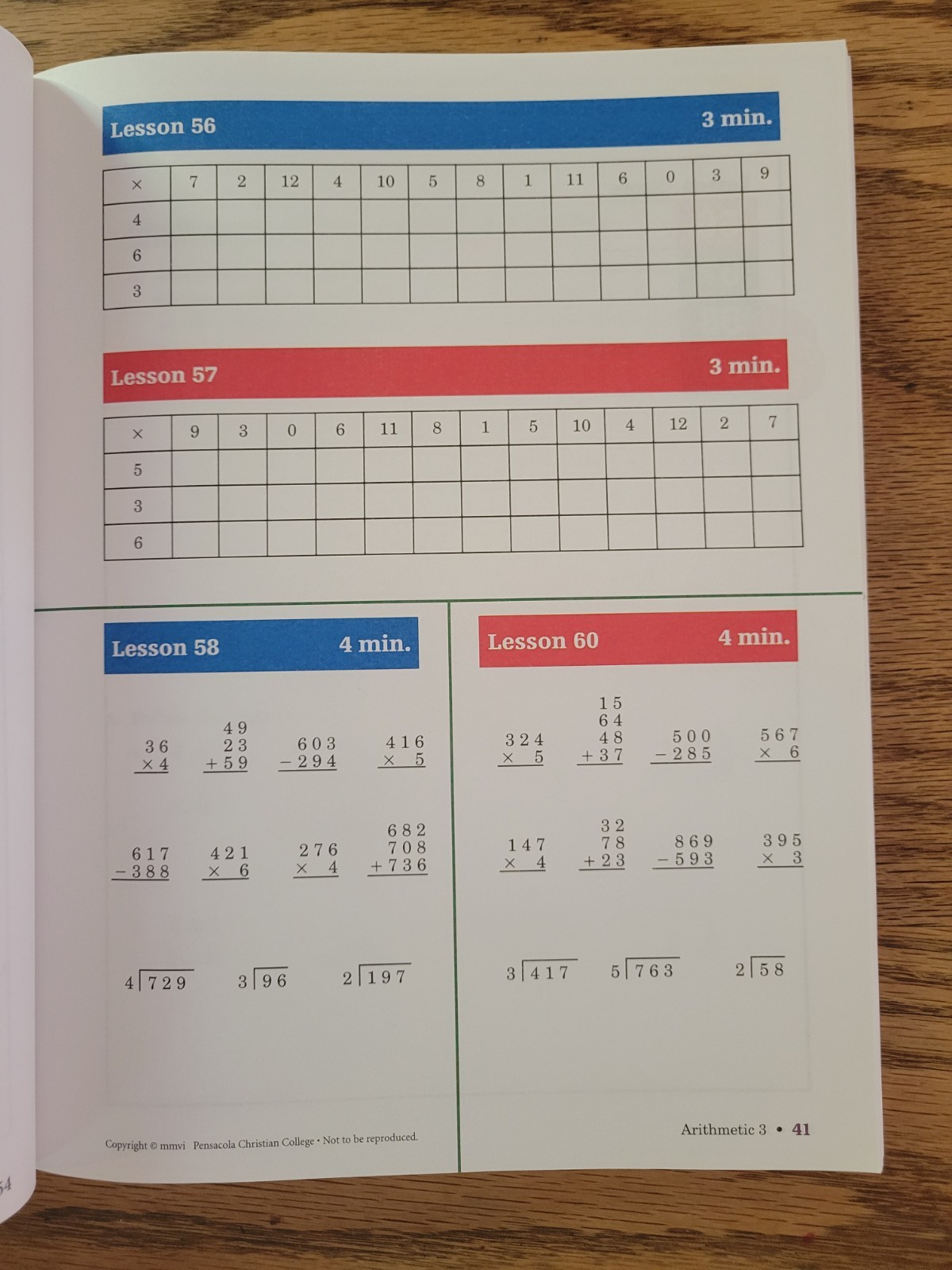 Abeka Arithmetic Grade 3 Math Tests And Speed Drills, Answer Key Printed 2015
