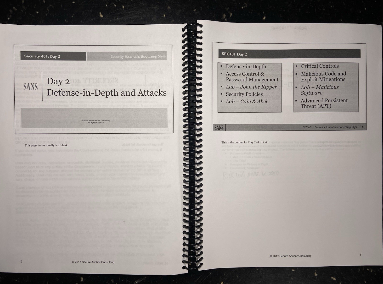SANS SEC401 Security Essentials Bootcamp 2017 GIAC GSEC 5-Book Set 401.1-401.5
