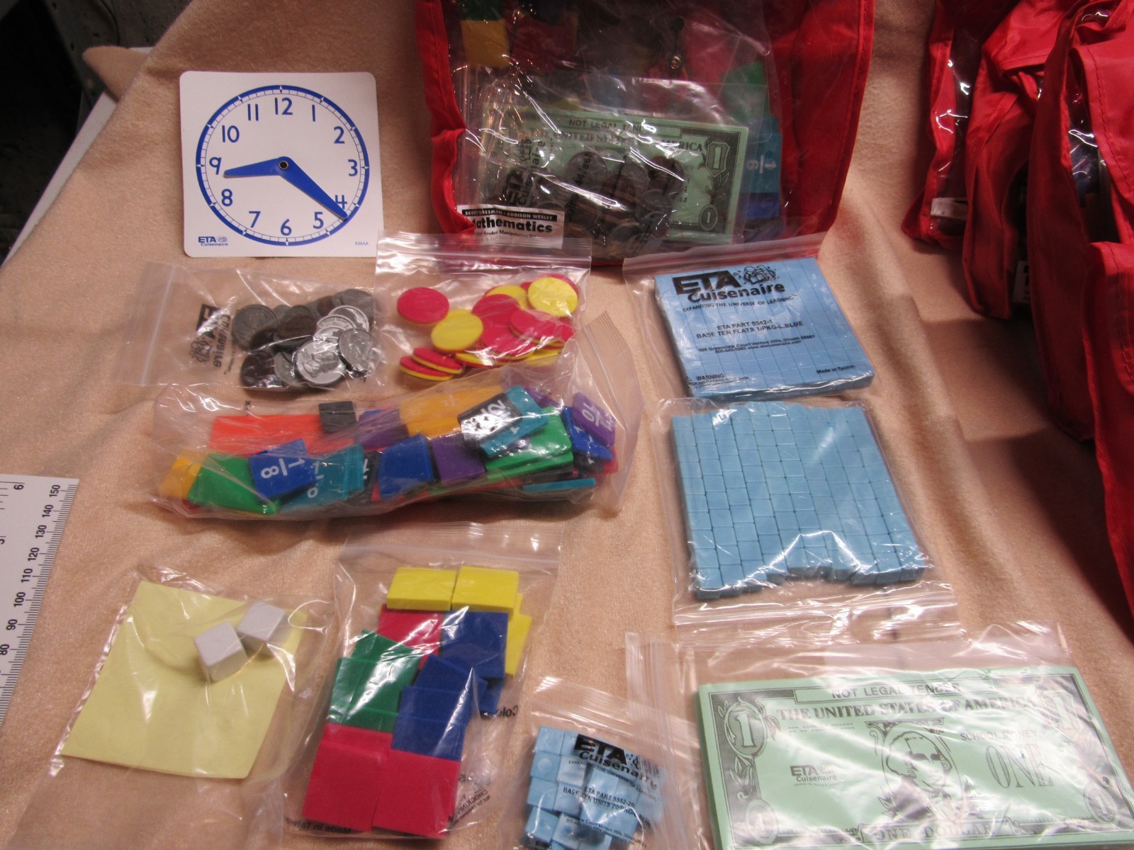 7 Scott Foresman Addison Wesley Mathmatics Individual Manipulative Kits Gr 3 -6