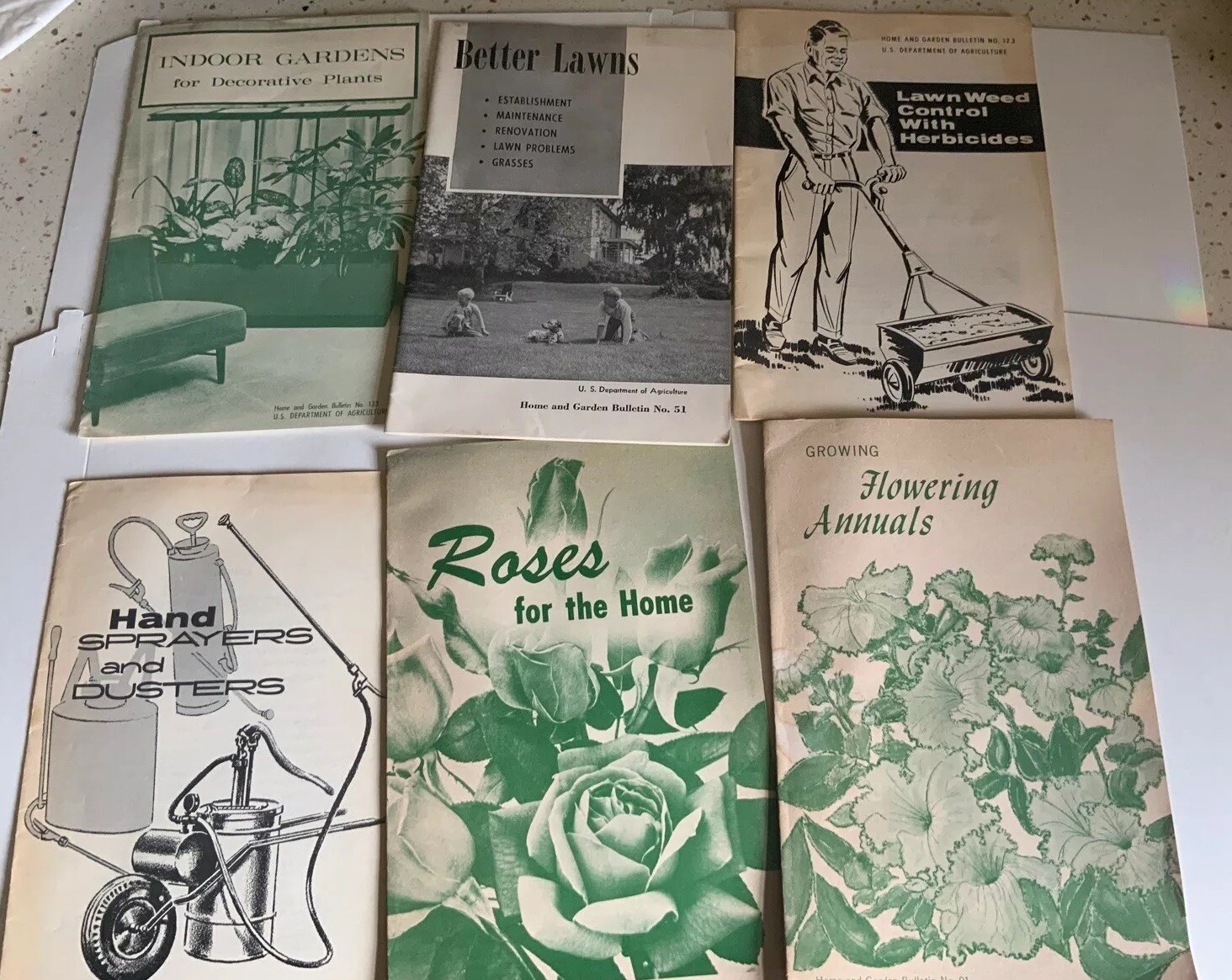 Lot Of 6 VTG 1960’s US Dept of AGRICULTURE LAWN WEED CONTROL Gardens Books