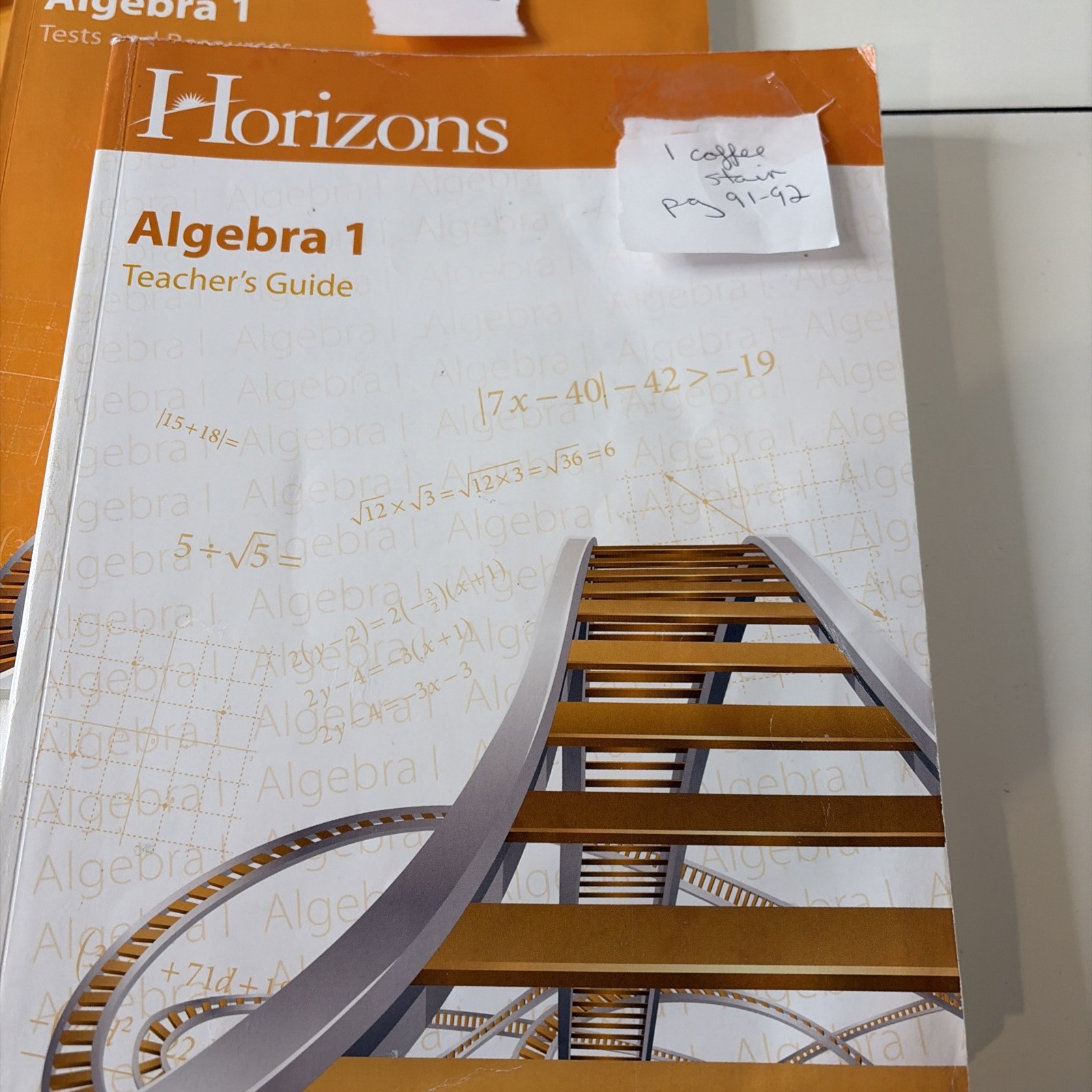 Horizons 8th grade Algebra 1 COMPLETE SET Teacher Guide Student Workbook Tests