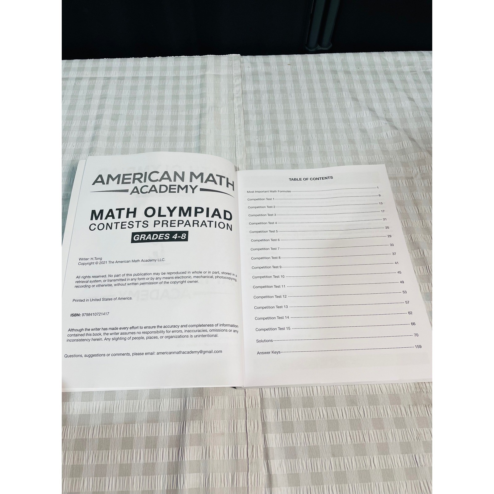 Math Olympiad Contests Preparation Grades 4-8 American Math Academy AMC-8 Book