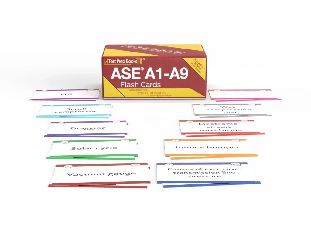ASE Study Cards ASE Certification Prep Practice Questions Full Color Cards New