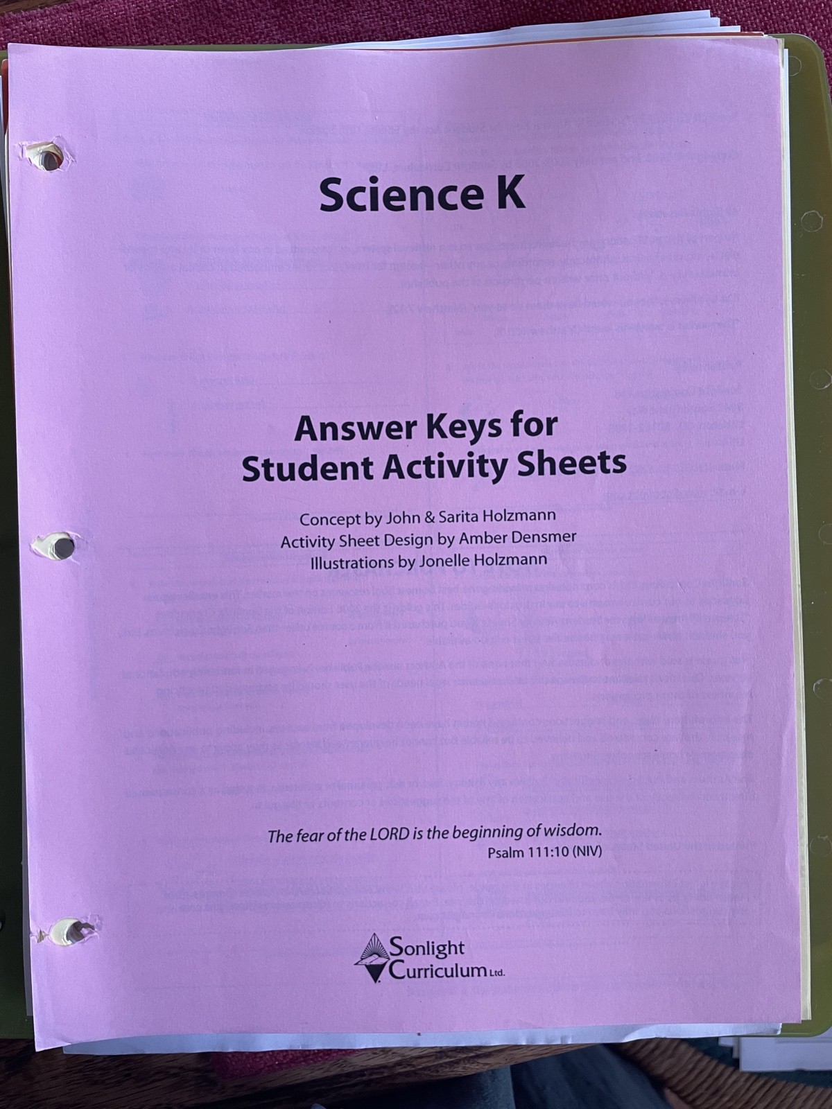 Sonlight Science K Instructor’s Guide, 2006, 4 and 5 day