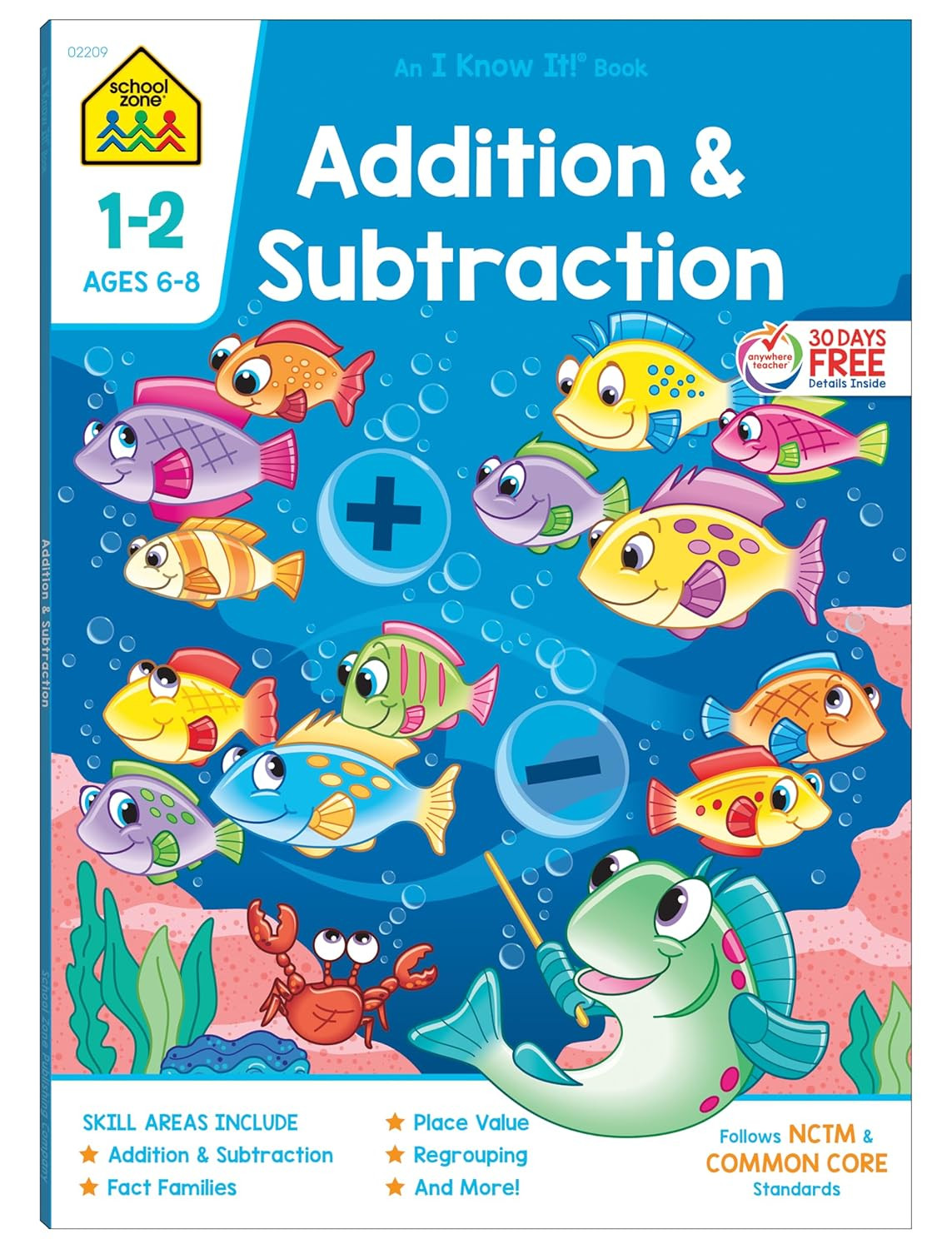 School Zone Addition & Subtraction Workbook: 64 Pages, 1st Grade, 2nd Grade, Ele
