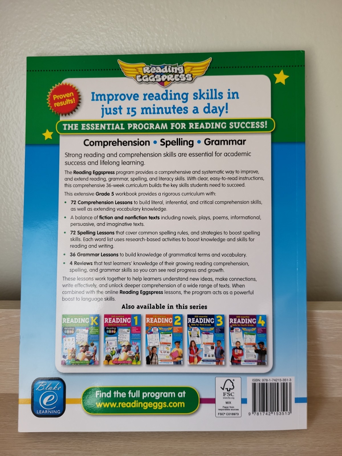 Reading Eggs 200 Essential Reading Skills for 5th Grade workbook BRAND NEW
