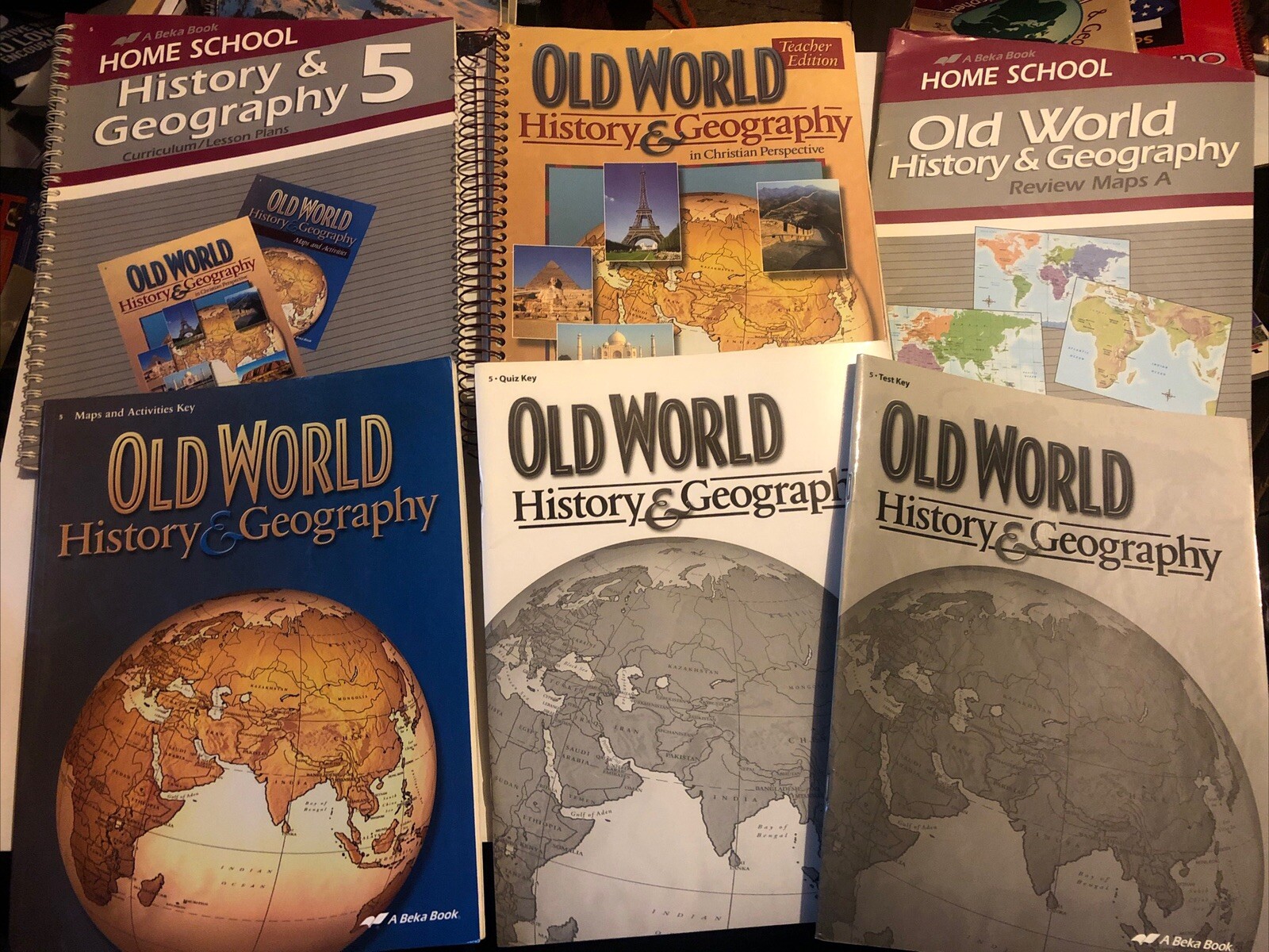 Abeka Old World History Geography 5th Grade 5 Teacher Set Lot Key Guide Edition