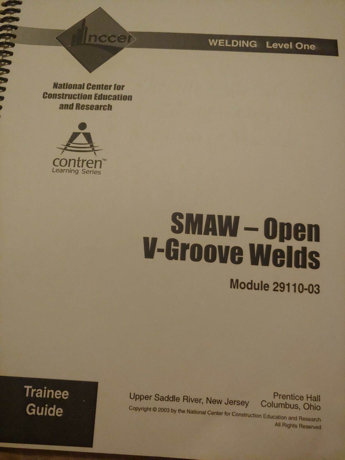 Contren Nccer Trainee Guide Welding Advanced Smaw Southern Company