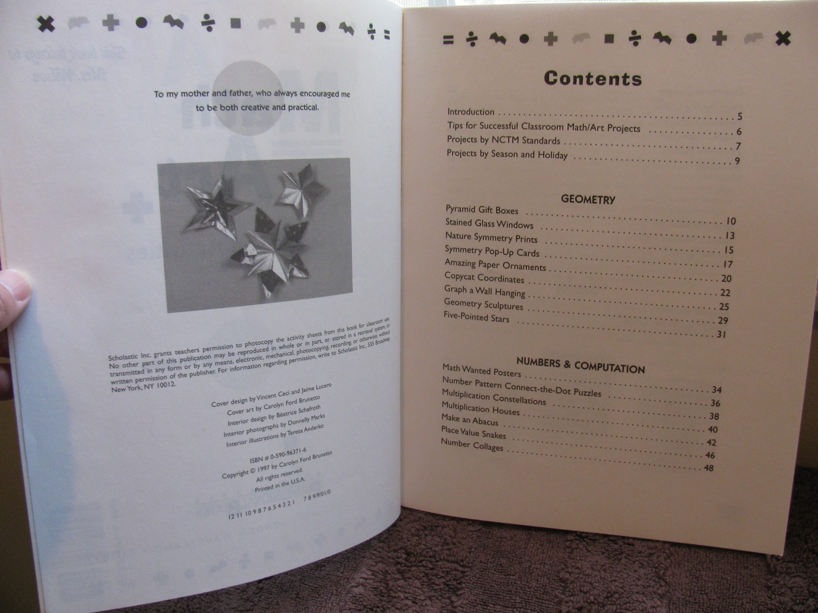 MathART Projects & Activities by CAROLYN FORD BRUNETTO Grades 3-5