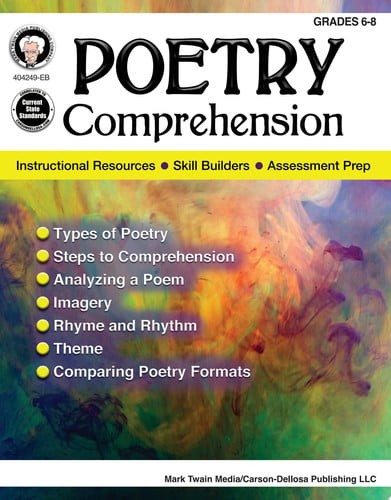 Mark Twain Grades 6-8 Poetry Reading Comprehension Workbook, Analyzing a Poem, R