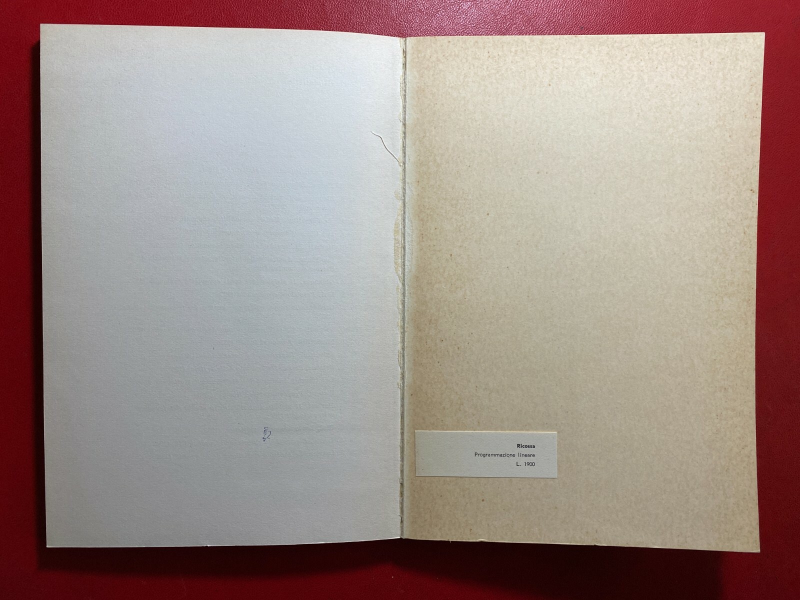 Sergio RICOSSA – PROGRAMMAZIONE LINEARE Ed. Boringhieri (1964) Libro STATISTICA