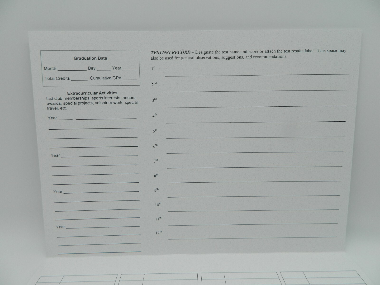 Record Keeping Kit, High School 4 Report Cards & 1 Homeschool Transcript Folder